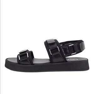 Missguided Black Buckle Strap Sandals